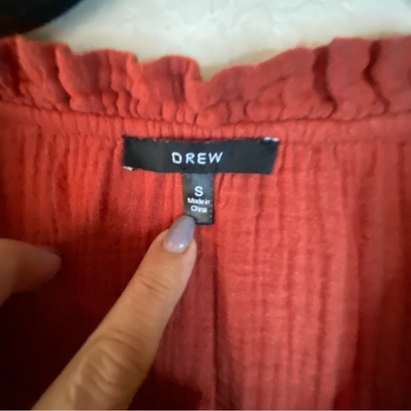 Drew Amber Tiered Cotton Gauze
Half Puff Button Sleeve Mini Sheath Dress SZ S - Picture 4 of 12